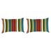 Jordan Manufacturing 12 x 18 Covert Sonoma Multicolor Stripe Rectangular Outdoor Lumbar Throw Pillow (2 Pack)