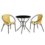 Parven All-Weather Outdoor Bistro Set with 2 Papasan Chairs and 29 H Table
