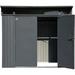 Sojag 8 x 5 Denali Outdoor Lockable Steel Storage Building with Windows Anthracite