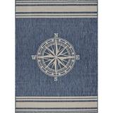 Sophie Graphic Prints Nautical Outdoor Rug 5 x 7 Blue and White