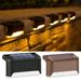 Solar Deck Lights Fence Post Lights Outdoor Solar Step Lights Waterproof LED for Outdoor Stairs Step Fence-Black/NM
