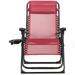 Topbuy Oversized Zero Gravity Lounge Chair Folding Recliner w/ Cup Holder & Pillow Wine Red