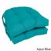 Blazing Needles 16 in. Solid Twill U-Shaped Tufted Chair Cushions Aqua Blue - Set of 2