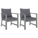 Suzicca Garden Chairs 2 pcs with Dark Gray Cushions Solid Acacia Wood