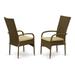 Set of 2 Chairs OSLC102A OSLO PATIO CHAIR WITH CUSHION BROWN WICKER AND BEIGE CUSHION