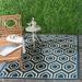 Safavieh Courtyard Amelia Geometric Indoor/Outdoor Area Rug 4 x 5 7 Navy/Beige