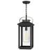 1 Light Medium Outdoor Hanging Lantern In Traditional-Coastal Style 9.5 Inches Wide By 21.5 Inches High-Black Finish-Led Lamping Type-120 Voltage