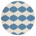 SAFAVIEH Courtyard Elwyn Geometric Trellis Indoor/Outdoor Area Rug 5 3 x 5 3 Round Beige/Blue