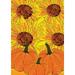 Toland Home Garden Sunflowers and Pumpkins Flower Fall Flag Double Sided 12x18 Inch