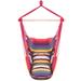 Hammock Chair Hanging Chair Cotton Canvas Swinging Chair with Pillows Rainbow