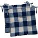 RSH DÃ©cor Indoor Outdoor Set of 2 Tufted Dining Chair Seat Cushions 19 x 19 x 3 Blue Buffalo Plaid