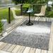 Unique Loom Ombre Indoor/Outdoor Modern Rug Charcoal Gray/Ivory 7 1 x 10 Rectangle Abstract Coastal Perfect For Patio Deck Garage Entryway