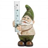 Bits and Pieces - Garden DÃ©cor-Hand Painted Gnome Rain Gauge Sculpture for Your Garden Lawn or Patio - Charming Durable Weather Resistant Polyresin Statue