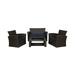 Grandview Outdoor Chocolate 4-piece Patio Conversation Set Navy Blue