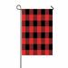ABPHQTO Red And Black Tartan Plaid Checkered Pattern Home Outdoor Garden Flag House Banner Size 12x18 Inch