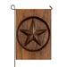 ECZJNT Lone Star Engraved In Wood Garden Flag Outdoor Flag Home Party Garden Decor 28x40 Inch