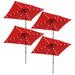 Yescom 10 x 6.5 Rectangle Aluminum Solar Powered Patio Umbrella w/ 20 LEDs Crank Tilt Poolside Garden (Pack of 4)