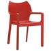 Belen Kox Resin Outdoor Dining Arm Chair Red - Set Of 2