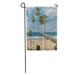 LADDKE Blue Malibu Manhattan Beach and Pier at Day Time in Southern California Los Angeles Orange Huntington Garden Flag Decorative Flag House Banner 12x18 inch