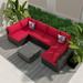 Ainfox 7 Pcs Outdoor Patio Furniture Sofa Set on Sale Red