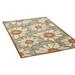 Noble House Melody 90x63 Indoor/Outdoor Fabric Floral Area Rug in Blue/Brown