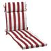 Arden Selections Outdoor Chaise Lounge Cushion 72 x 21 Ruby Red Cabana Stripe