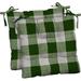 RSH DÃ©cor Indoor Outdoor Set of 2 Tufted Dining Chair Seat Cushions 18.5 x 16 x 3 Green Buffalo Plaid