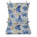 RSH DÃ©cor Indoor Outdoor Foam High Back Chair Cushion Blue Tan Crab