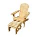 W Home 12 in. Adirondack Chairs with Ottoman Natural Color