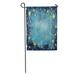 KDAGR Blue Night Hand Watercolor Starry Sky Teal Star Watercolour Dream Garden Flag Decorative Flag House Banner 28x40 inch