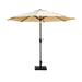 9 Ft Outdoor Patio Market Table Umbrella with Square Concrete Base Beige