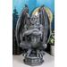 Ebros 12 H Gothic Horned Bulldog Gargoyle W/ Large Wings Crouching On Pedestal