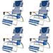 Ostrich 3-N-1 Altitude Outdoor Reclining Patio Beach Lounge Chair Blue (4 Pack)