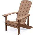 Superjoe HIPS Adirondack Chair Weather Resistant Plastic Fire Pit Chairs Modern Poly Adirondack Outside Chairs for Patio Deck Teak