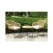 Crescent 3-Piece Outdoor Wicker Patio Bistro Set with Cushions White