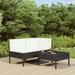 Lixada 3 Piece Garden Set with Cushions Poly Rattan Black