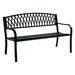 Living Accents Steel Grass Back Park Bench - 33.46 x 50 x 23.62 in.