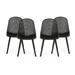 Noble House Posey Plastic Patio Dining Chair in Black (Set of 4)