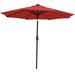 Sunnydaze 9 Solar LED Outdoor Patio Umbrella with Tilt and Crank - Red