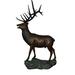 Standing Elk life size bronze statue - Size: 42 L x 31 W x 77 H.