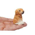 Labrador Retriever Dog Puppy Figurine - Miniature 2 Inch Wooden Carving Handmade Home Decor Small Animal Garden Statue Toy Pet Canine Hound