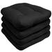 Sweet Home Collection 19 x 19 Black Solid Print U-Shape Seat Pad Outdoor Seating Cushions with Reversible and Weather Proof (4 Pack)