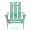 Gurekam Outdoor Contemporary Acacia Wood Foldable Adirondack Chair Light Mint