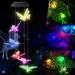 Solar Butterfly Chime Light EpicGadget Solar Powered Color Changing LED Hanging Butterfly Wind Chime Light for Outdoor Indoor Gardening Yard Pathway Decoration (Clear Wing)