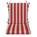 RSH DÃ©cor Indoor Outdoor Foam High Back Chair Cushion Red White Stripe