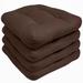 Sweet Home Collection 19 x 19 Chocolate Solid Print U-Shape Seat Pad Outdoor Seating Cushions with Reversible and Weather Proof (4 Pack)