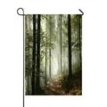 ECZJNT Forest path surrounded by fog sunshine Outdoor Flag Home Party Garden Decor 28x40 Inch