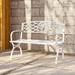 Belleze 50 inch Outdoor Park Bench Garden Backyard Furniture Chair Porch Seat White