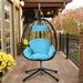 SEGMART Outdoor Hanging Egg Chair with Stand Wicker Hanging Swing Chair with Steel Frame and UV Resistant Cushion Hammock Basket Egg Chair 300lbs Capacity for Indoor Outdoor Yard Balcony Patio