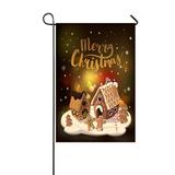 ECZJNT Christmas gingerbread houses candy little men Outdoor Flag Home Party Garden Decor 12x18 Inch